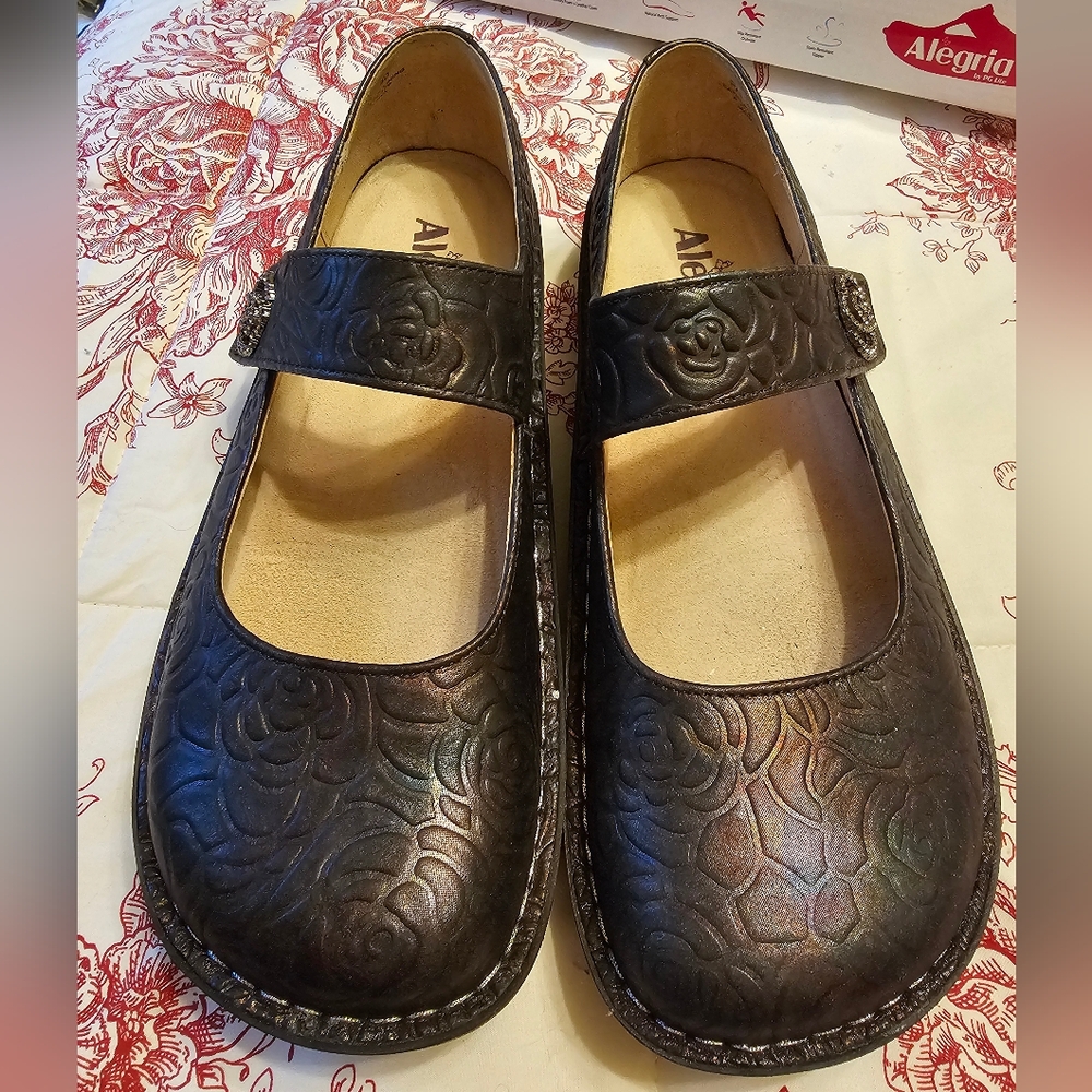 Alegria Iridescent Floral Mary Jane Shoes